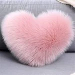 faux fur love pink pillow case