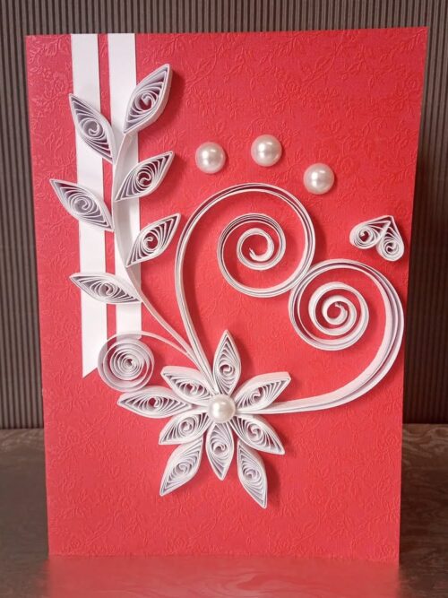Red Quilled Card