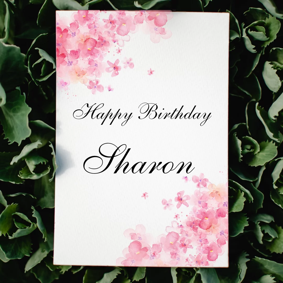 Floral Card A5 card happy birthday kimberly, birthday card personalised with a name, happy birthday sharon,