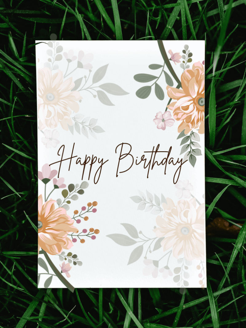 Floral Birthday Card A5