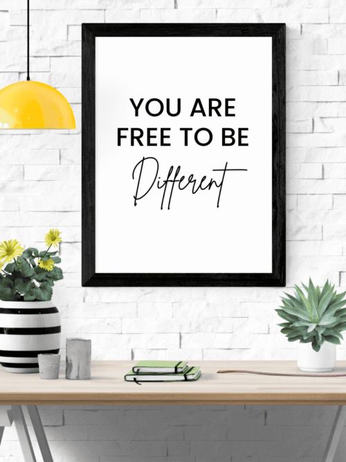 A4 You are free to be different framed wall art