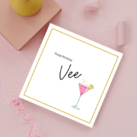 Personalised Cocktail Birthday Card For Her