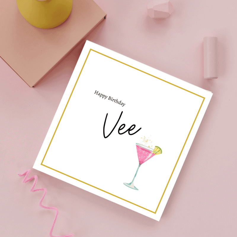 Personalised Cocktail Birthday Card For Her