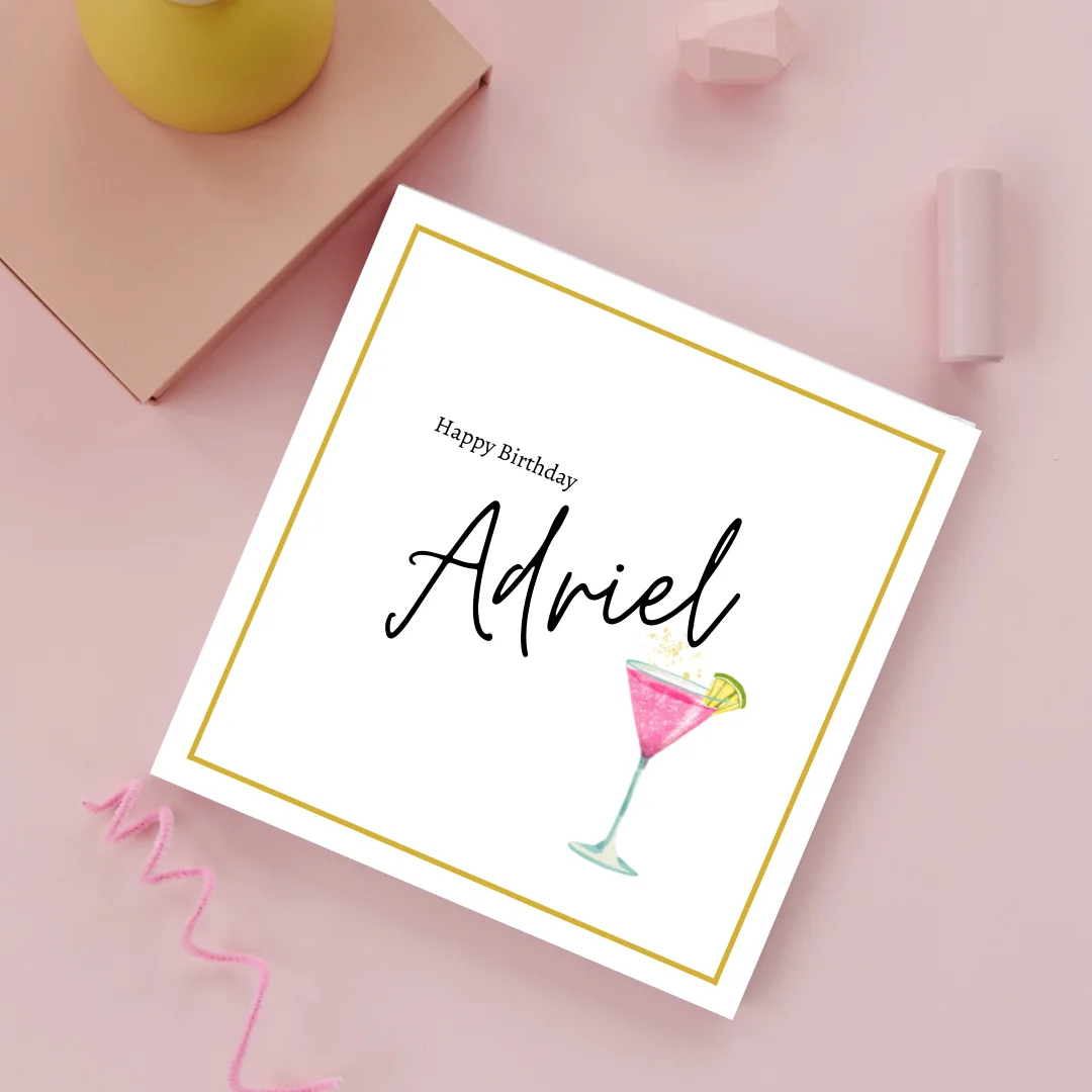 Happy Birthday Beauty, Floral Card A5 card happy birthday kimberly, birthday card personalised with a name, happy birthday