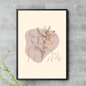 Woman Line Art, wall art, framed art, abstract art, wall decor, home decor