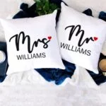 personalized pillow case with names or initials