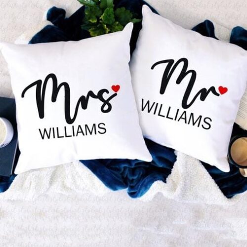 personalized pillow case with names or initials