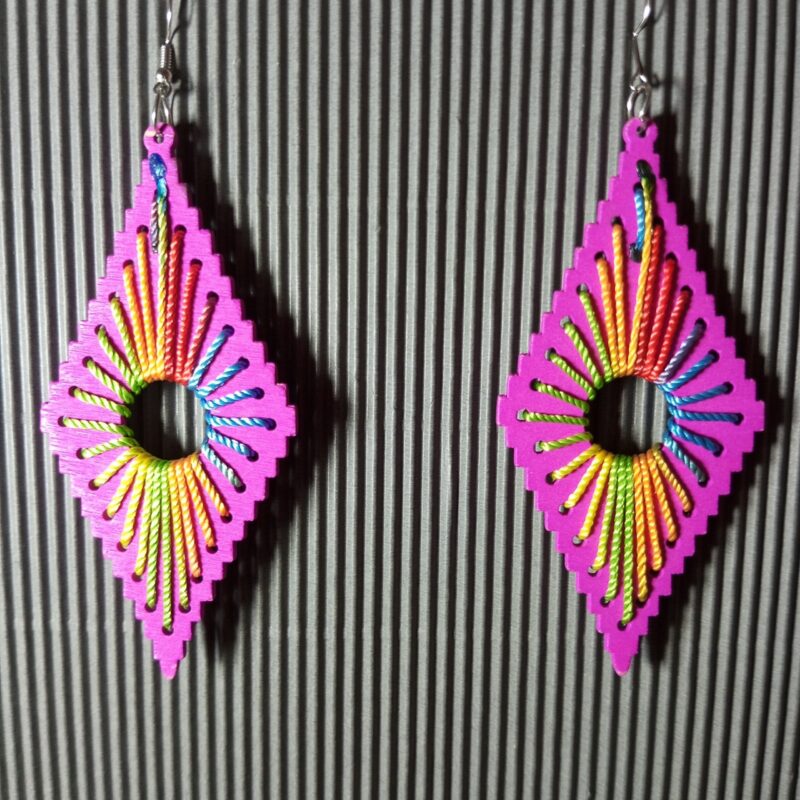 Handmade Wooden Earrings (2) Handmade Wooden Earrings