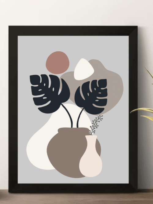 Abstract Art Pots Plant Wall Decor