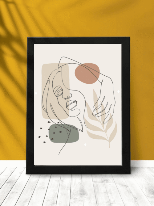 Line Art Woman Face Wall Decor