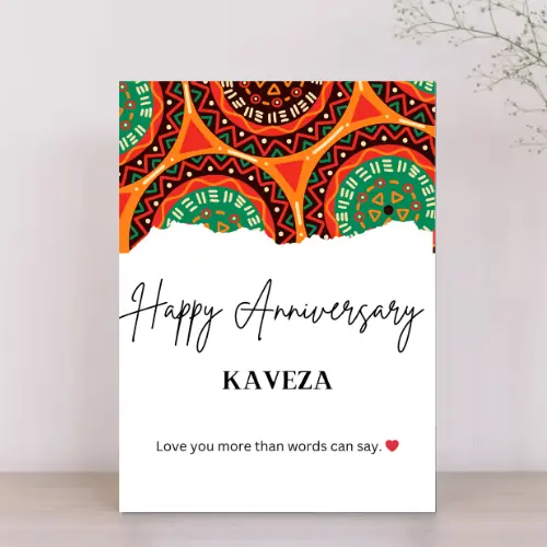 African Print Themed Anniversary Card