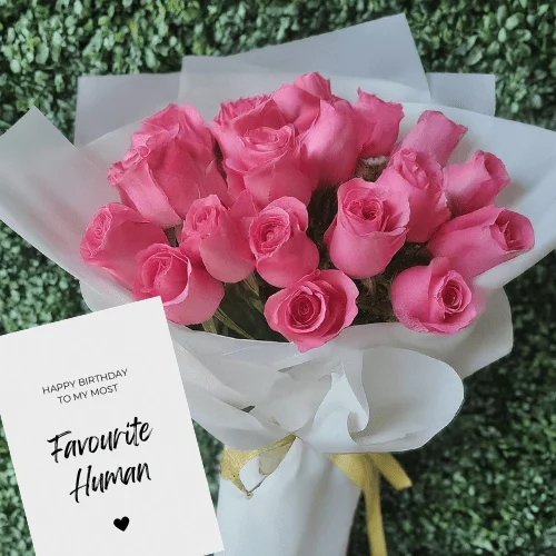 Pink Rose Birthday Flowers