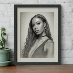 framed pencil portrait