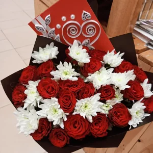 Flowers and Card Gift Bundle