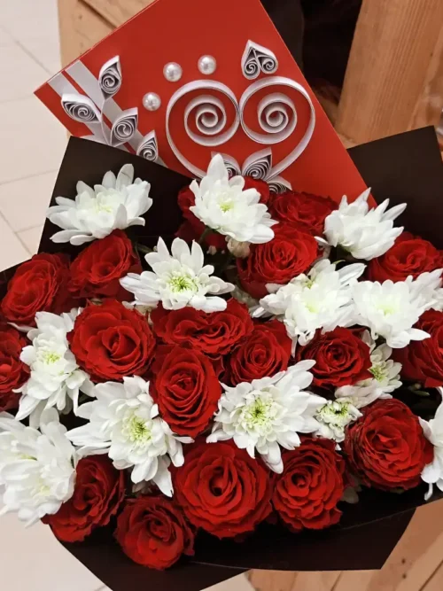 Flowers and Card Gift Bundle