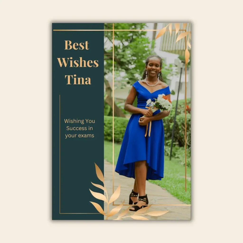 Customized Printed Success Cards with Name and Photo of Candidate in Kenya