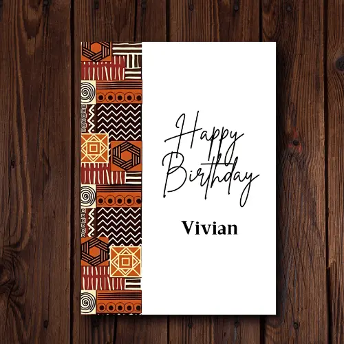 African Print Themed Birthday Card