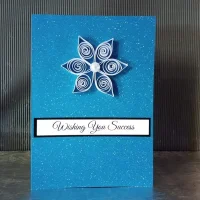Glitter Blue Success Card