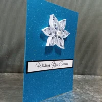 Glitter Blue Success Card