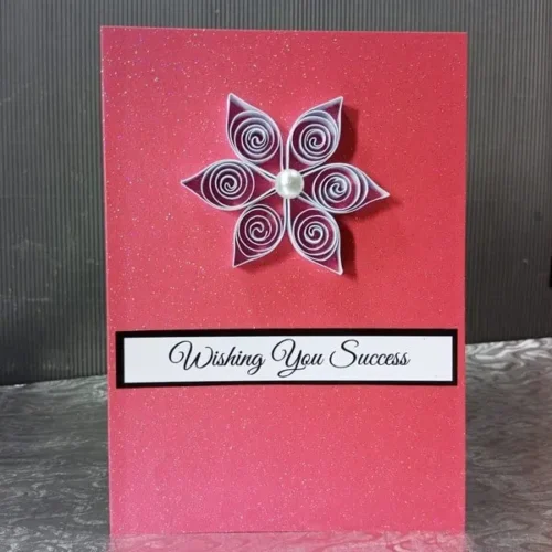 Glitter Pink Success Card