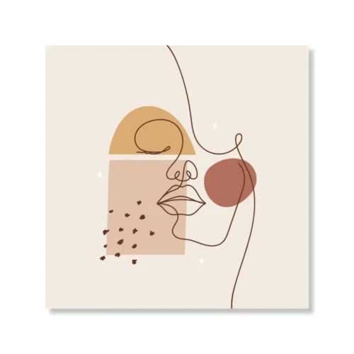 Abstract Woman's Face Line Art