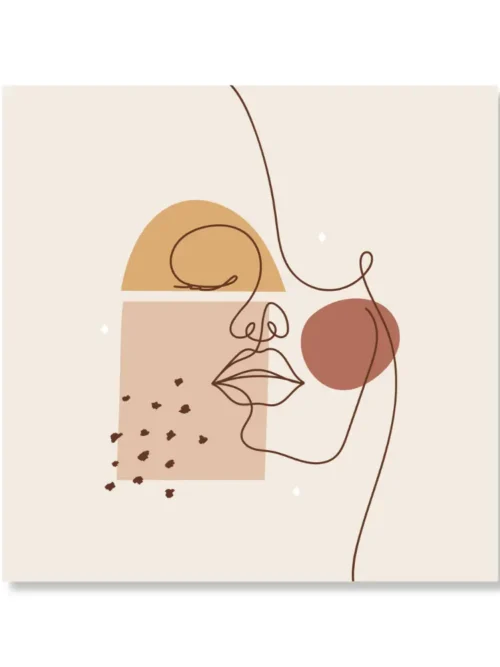 Abstract Woman's Face Line Art