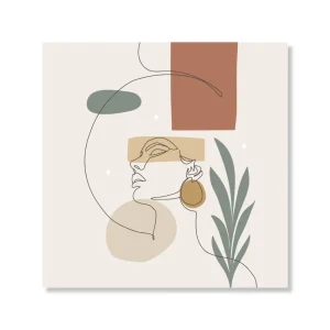 Elegant Woman Profile Line Art Canvas