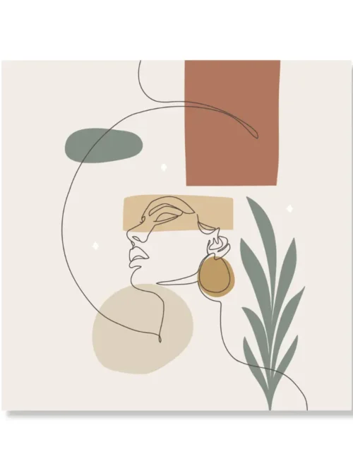 Elegant Woman Profile Line Art
