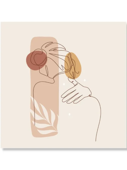 Modern Minimalist Woman Line Art Canvas