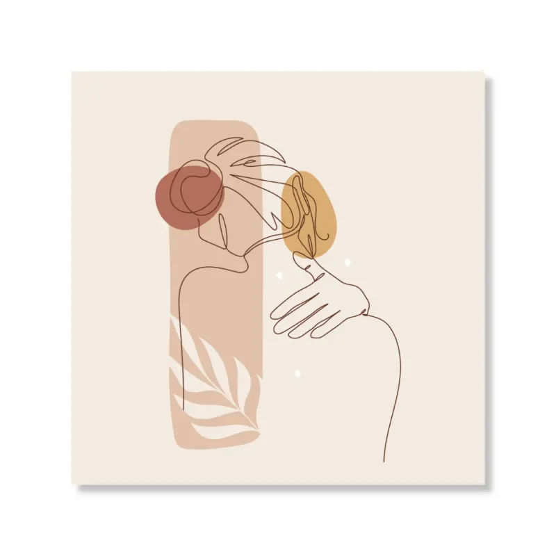 Modern Minimalist Woman Line Art Canvas