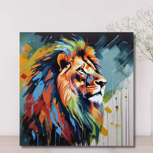 Vibrant Lion Canvas Art