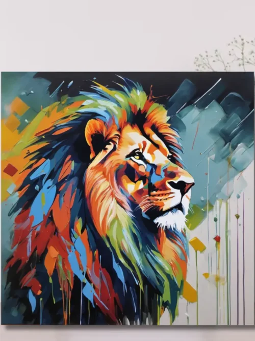 Vibrant Lion Canvas Art