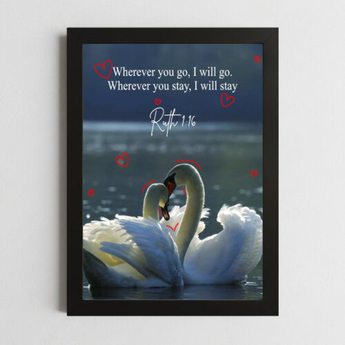 Ruth 1:16 Devotional Wall Art – Framed Christian Loyalty & Inspiration