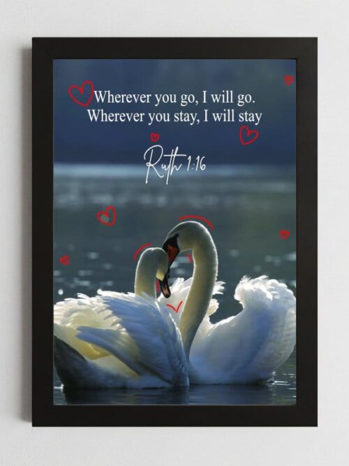 Ruth 1:16 Devotional Wall Art – Framed Christian Loyalty & Inspiration