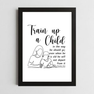 Proverbs 22:6 Scripture Wall Art – Framed Christian Guidance & Teaching