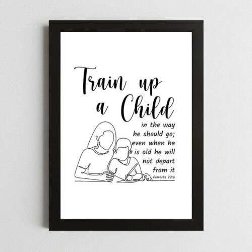 Proverbs 22:6 Scripture Wall Art – Framed Christian Guidance & Teaching