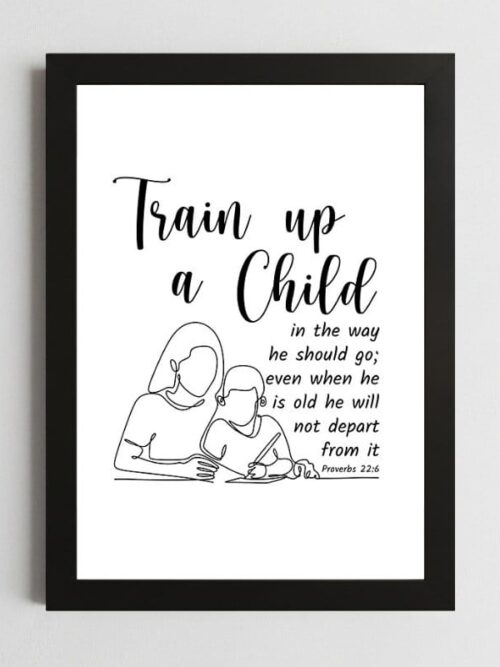 Proverbs 22:6 Scripture Wall Art – Framed Christian Guidance & Teaching