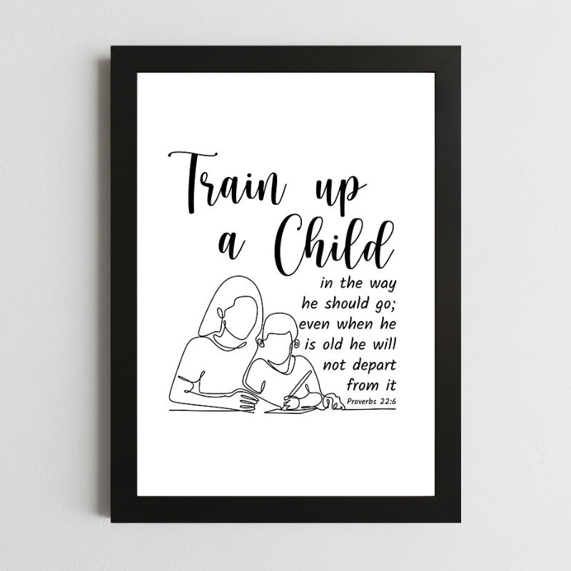 Proverbs 22:6 Scripture Wall Art – Framed Christian Guidance & Teaching