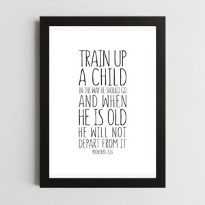 Proverbs 22:6 Devotional Wall Art – Framed Christian Parenting Inspiration