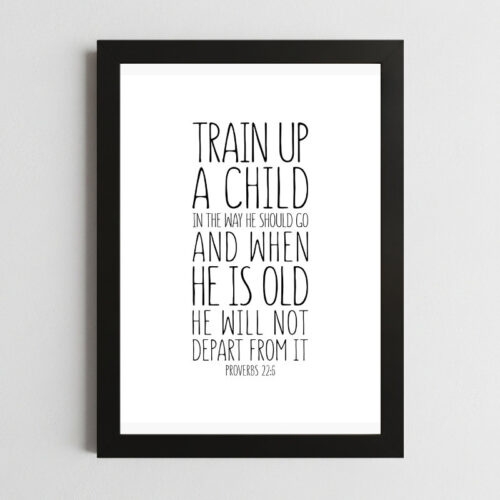 Proverbs 22:6 Devotional Wall Art – Framed Christian Parenting Inspiration