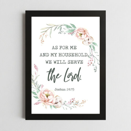 Joshua 24:15 Scripture Wall Art – Framed Christian Home Faith