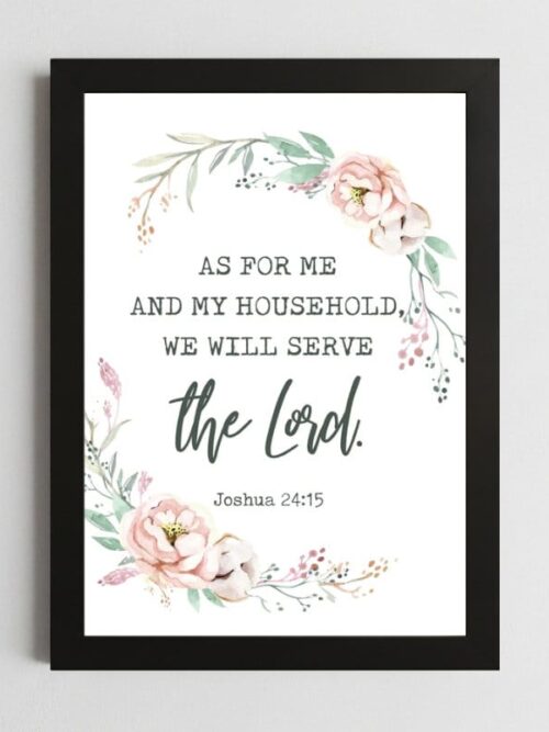 Joshua 24:15 Scripture Wall Art – Framed Christian Home Faith