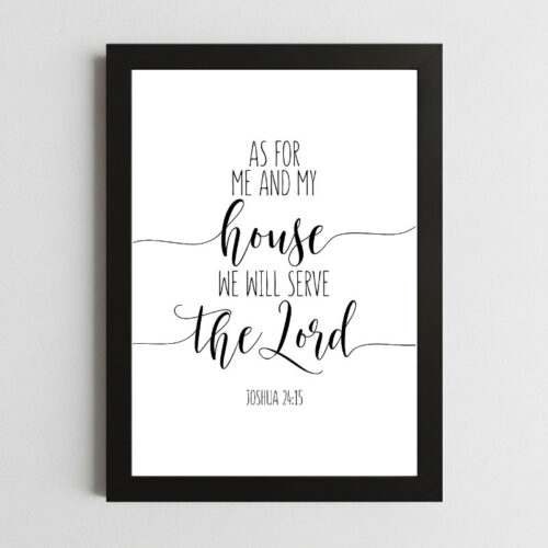 Joshua 24:15 Serve Wall Art – Framed Christian Faith & Commitment