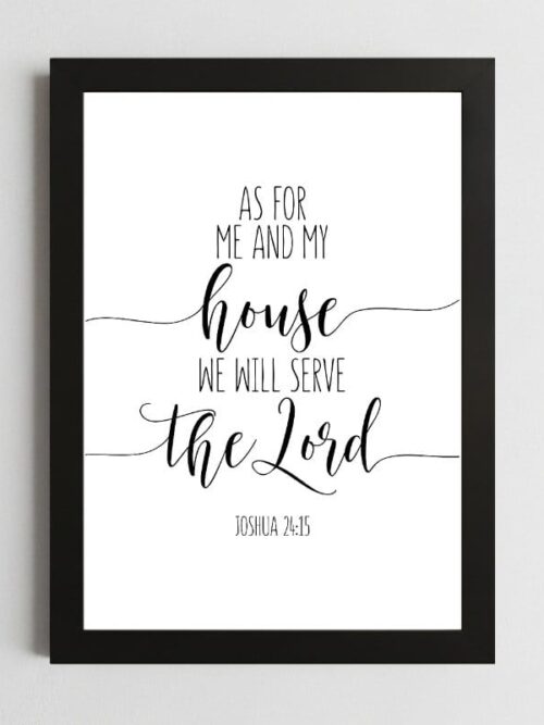 Joshua 24:15 Serve Wall Art – Framed Christian Faith & Commitment
