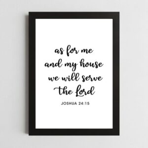 Joshua 24:15 Faithful Wall Art – Framed Christian Family Inspiration