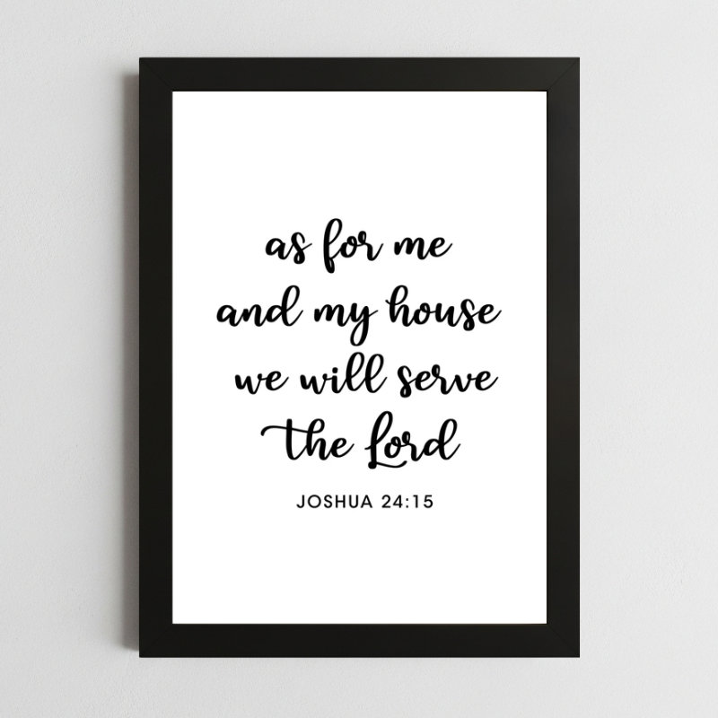 Joshua 24:15 Faithful Wall Art – Framed Christian Family Inspiration