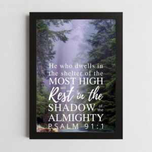 Psalms 91:1 Wall Art – Framed Christian Protection Print