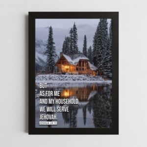 Joshua 24:15 Serve with Love Wall Art – Framed Christian Commitment