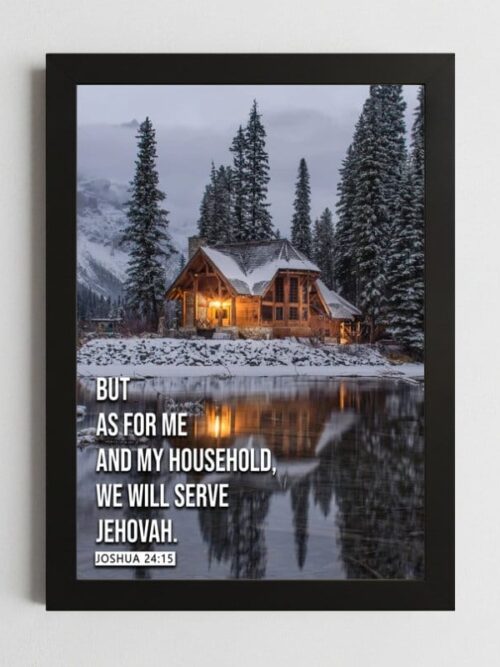 Joshua 24:15 Serve with Love Wall Art – Framed Christian Commitment