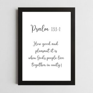 Psalms 133:1 Wall Art Kenya – Framed Christian Unity & Blessing